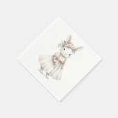 Serviette En Papier Lapin en robe (Coin)