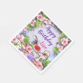Serviette En Papier Lapin Et Papillon Fête D'Anniversaire (Coin)