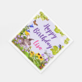 Serviette En Papier Lapin Floral Rabbit fête d'anniversaire (Coin)