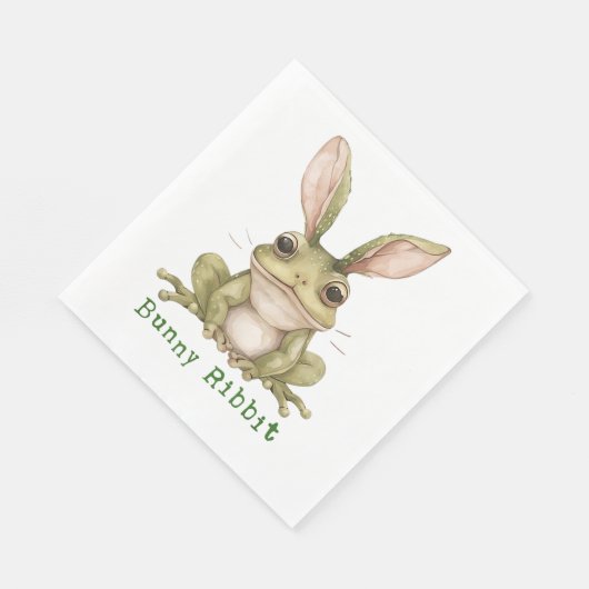 Serviette En Papier Lapin Grenouille Lapin Flexible Oreilles Toad Drôl (Coin)