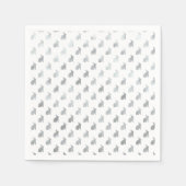 Serviette En Papier Lapin gris argenté Arrière - plan Faux Foil Grey (Devant)