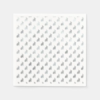 Serviette En Papier Lapin gris argenté Arrière - plan Faux Foil Grey