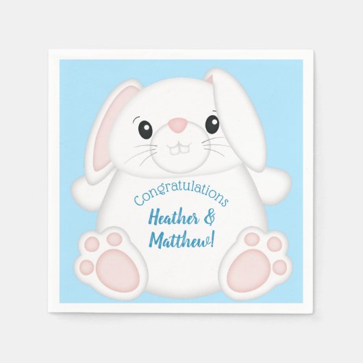 Serviette En Papier Lapin Lapin Baby shower Woodland (Devant)