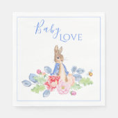 Serviette En Papier Lapin Lapin Bleu Bébé Baby shower d'amour (Devant)