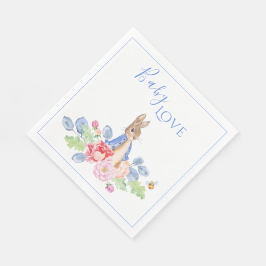 Serviette En Papier Lapin Lapin Bleu Bébé Baby shower d'amour (Coin)