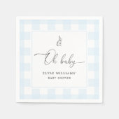 Serviette En Papier Lapin lapin bleu En vichy Oh Papier bébé Napkin (Devant)