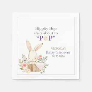 Serviette En Papier Lapin Lapin de forêt de bois Paule de fleurs viole