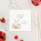 Serviette En Papier Lapin Lapin Lapin Forêt Boisé Rose Floral (En situation)