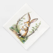 Serviette En Papier Lapin lapin mignon dans les bois (Coin)