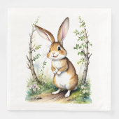 Serviette En Papier Lapin lapin mignon dans les bois (Devant)