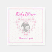 Serviette En Papier Lapin Lapin Personnalisé Fille Baby shower rose (Devant)
