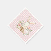Serviette En Papier Lapin Lapin Pink Pastel Houndstooth Lapin (Coin)