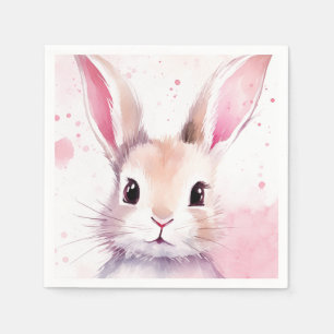 Serviette En Papier Lapin Mignon Aquarelle Rose