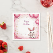 Serviette En Papier Lapin Mignon Bébé Rose 🐰 (En situation)