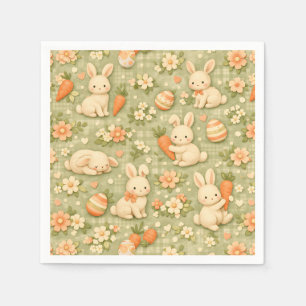 Serviette En Papier Lapin mignon & motif Cottage Carotte (2)