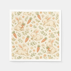 Serviette En Papier Lapin mignon & motif Cottage Carotte (3)