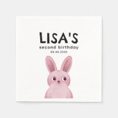 Serviette En Papier Lapin rose (Devant)