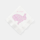 Serviette En Papier Lapin rose C'est une fille (Coin)