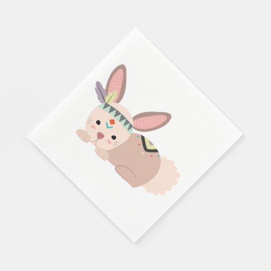 Serviette En Papier Lapin Tribal Napkin (Coin)