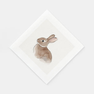 Serviette En Papier Lapin vintage aquarelle