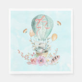 Serviette En Papier Lapin Whimsical Riding dans un ballon à air chaud (Devant)