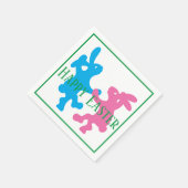 Serviette En Papier Lapins de danse Whimsical (Coin)