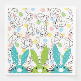 Serviette En Papier Lapins de Pâques
