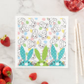 Serviette En Papier Lapins de Pâques (En situation)