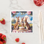 Serviette En Papier Lapins En Bow Cravate fête d'anniversaire (En situation)