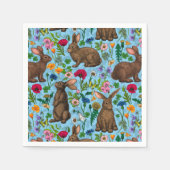 Serviette En Papier Lapins et fleur sauvage (Devant)