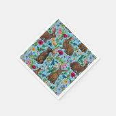 Serviette En Papier Lapins et fleur sauvage (Coin)