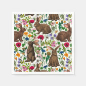 Serviette En Papier Lapins et fleur sauvage (Devant)