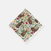 Serviette En Papier Lapins et fleur sauvage (Coin)