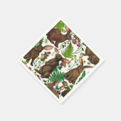 Serviette En Papier Lapins et flore boisée 4 (Coin)