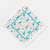 Serviette En Papier Lapins sarcelles   (Coin)