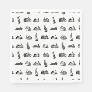 Serviette En Papier Lapins vintages lapins classiques Couleur BG PERSO