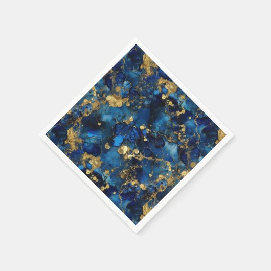 Serviette En Papier Lapis Lazuli et encre d'alcool d'or (Coin)
