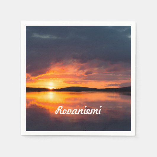 Serviette En Papier Lapland sunset (Devant)