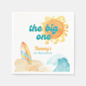 Serviette En Papier L'Aquarelle Big One Surfboard 1er anniversaire (Devant)