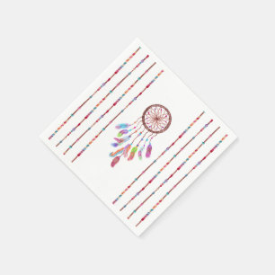 Serviette En Papier L'aquarelle peinte à la main Dreamcatcher perle l