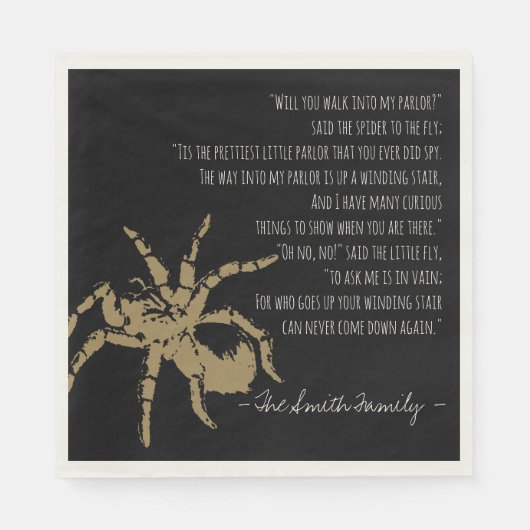 Serviette En Papier L'araignée et le poème de la mouche (Devant)