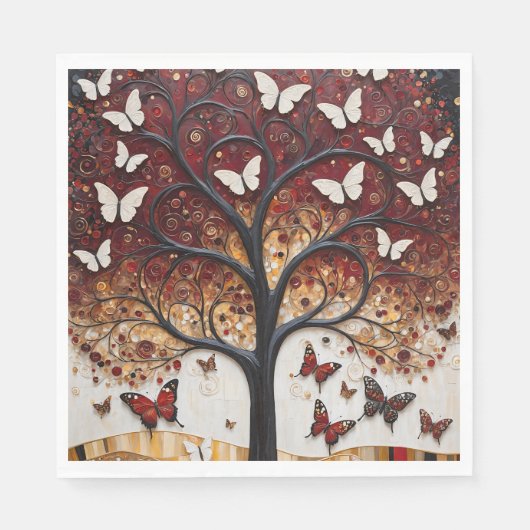 Serviette En Papier L'Arbre de Métamorphose (Devant)