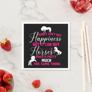 Serviette En Papier L'argent peut acheter des chevaux Hot rose