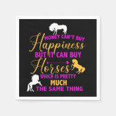 Serviette En Papier L'argent peut acheter des chevaux violet jaune (Devant)