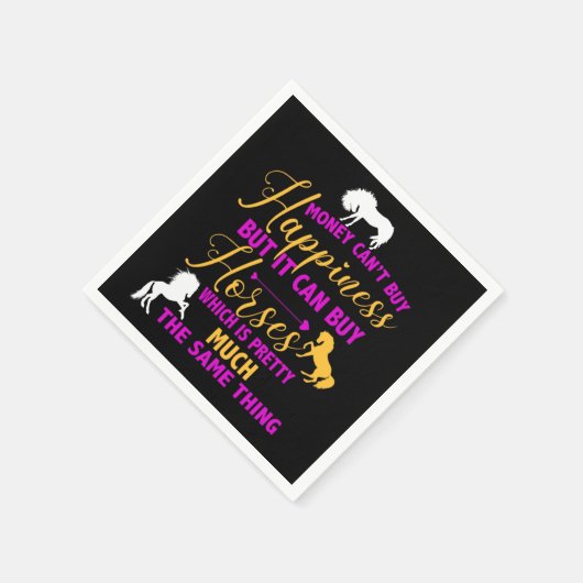 Serviette En Papier L'argent peut acheter des chevaux violet jaune (Coin)