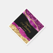 Serviette En Papier Larmes à glam violet et or Fête d'anniversaire (Coin)