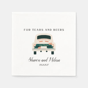 Serviette En Papier Larmes et bières Marié Cocktail Napkin
