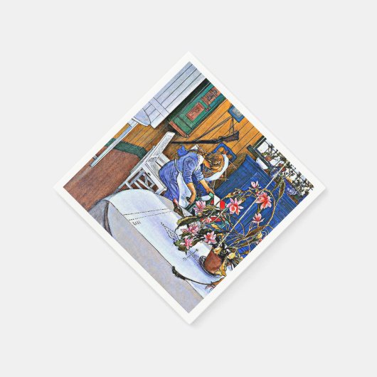 Serviette En Papier Larsson : Intérieur avec un cactus (Coin)