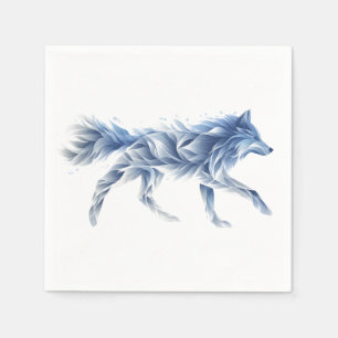 Serviette En Papier L'art Abstrait du loup : Illustration géométrique