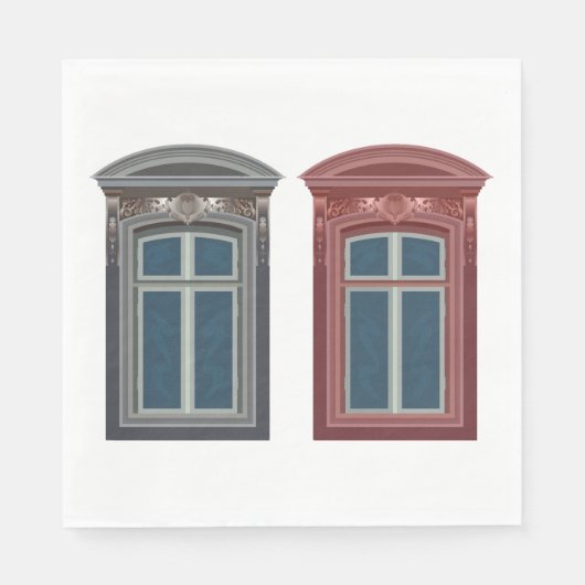 Serviette En Papier L'Art Architectural Ornate De Fenêtre Européenne (Devant)